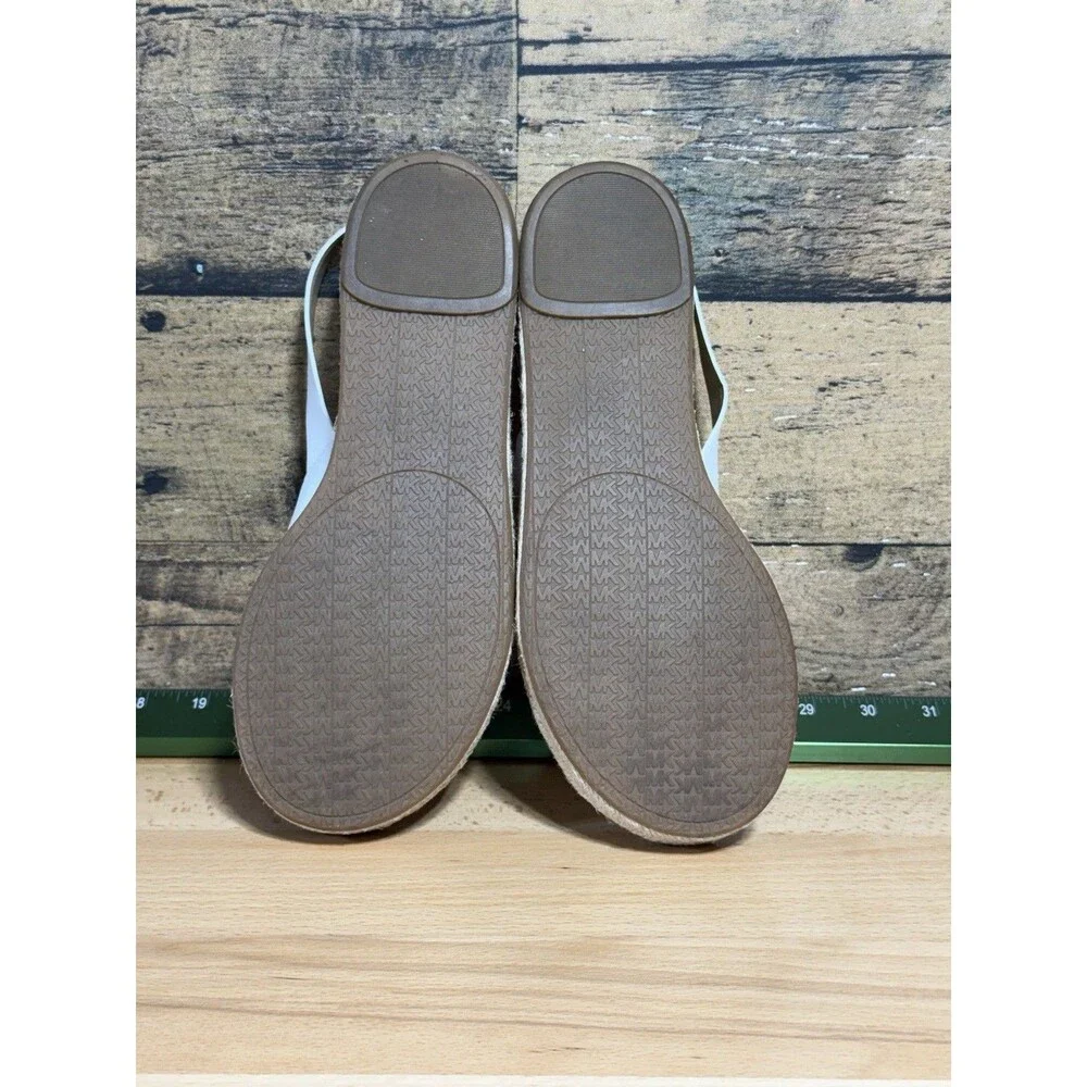 🔥🔥🔥MK White Leather Slingback Sandals Size 37.5 US 7.5
